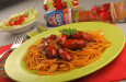 Spaghetti tomate doria con chorizo... (RECETA)