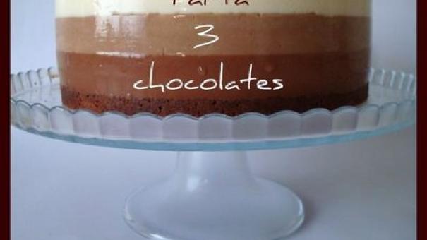 Tarta de tres chocolates