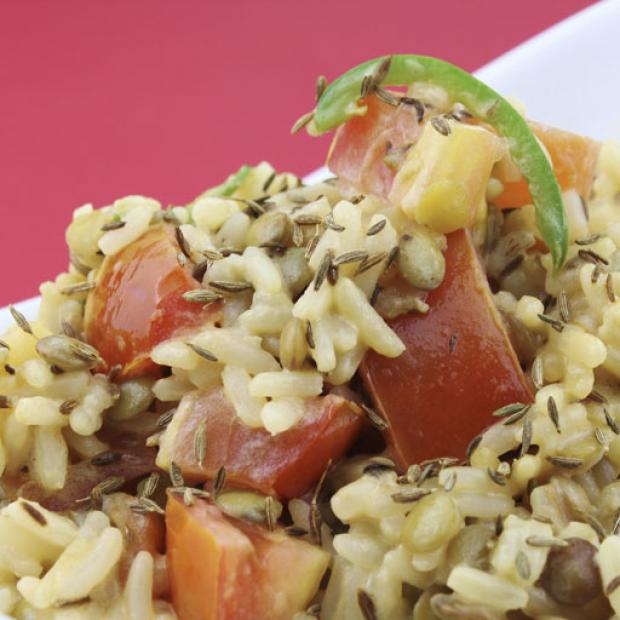 receta Kitchri: arroz, legumbres y verduras